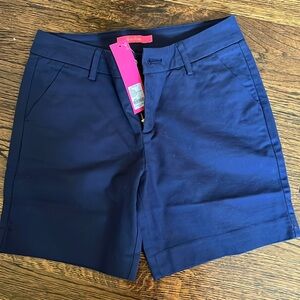 NWT Lilly Pulitzer Shara 7” mid-rise stretch short true navy 0